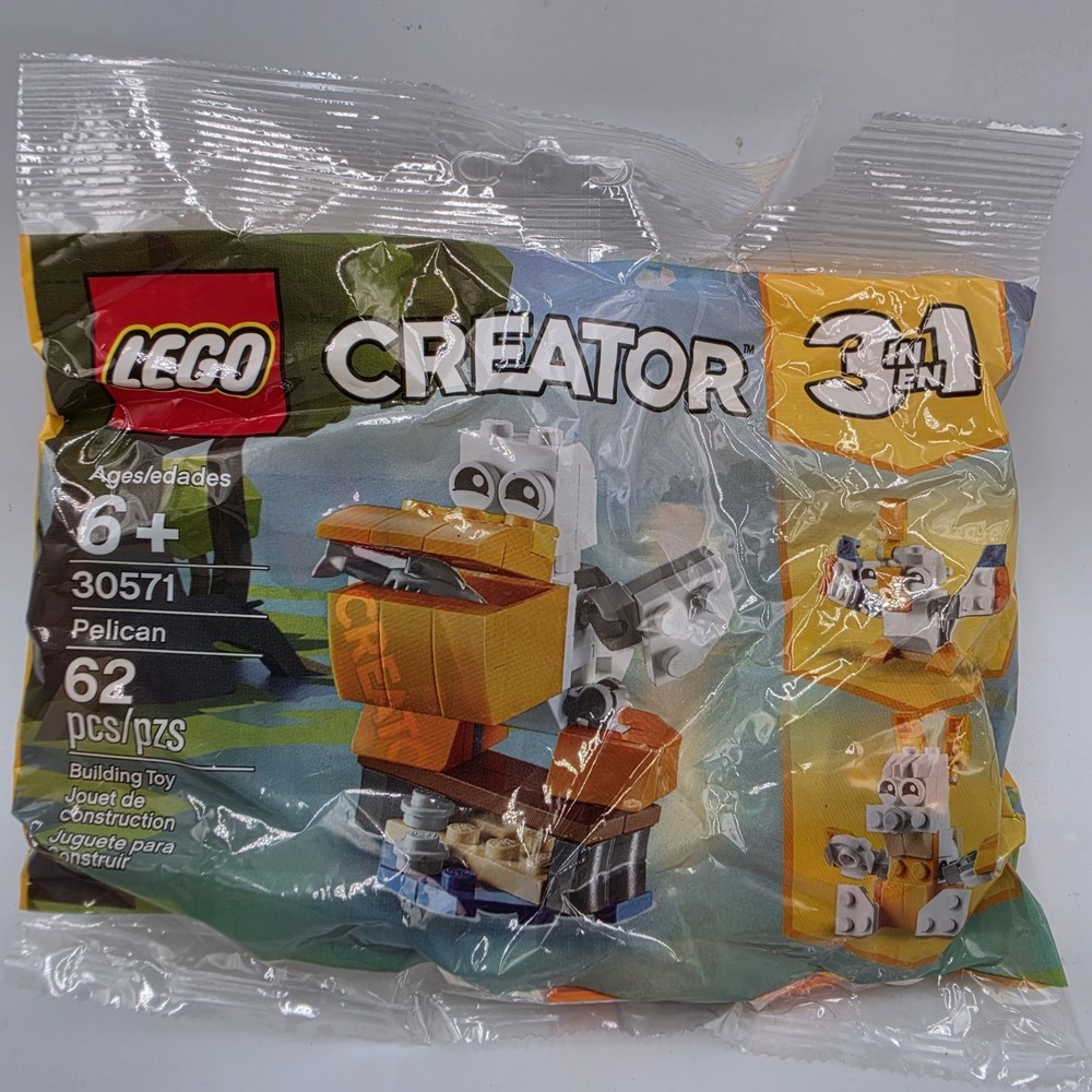 Lego 30571 Pelican Turkey Rabbit 3 in 1 New Sealed Poly bag 62 Pieces 2019